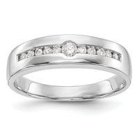 14K White Gold Diamond Men's Band-RM3478B