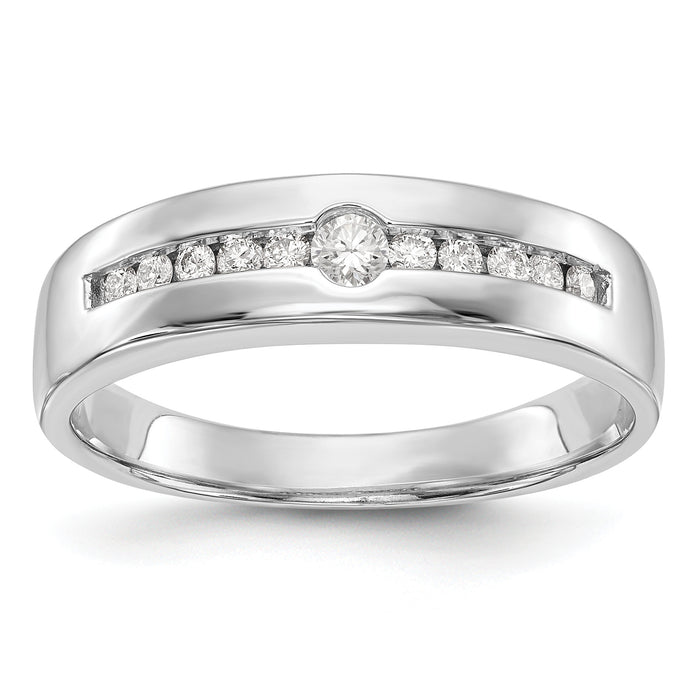 14K White Gold Diamond Men's Band-RM3478B-027-WAA