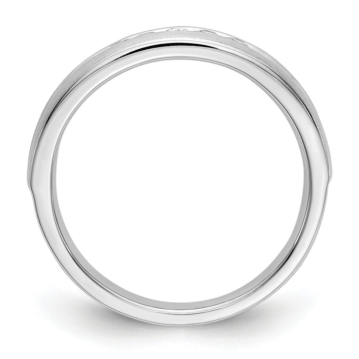 14K White Gold Diamond Men's Band-RM3480B