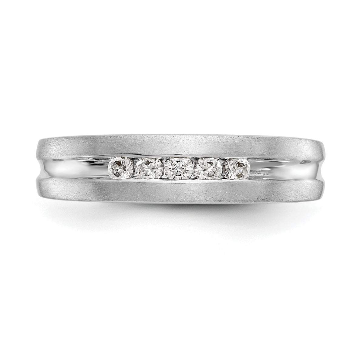 14K White Gold Diamond Men's Band-RM3480B