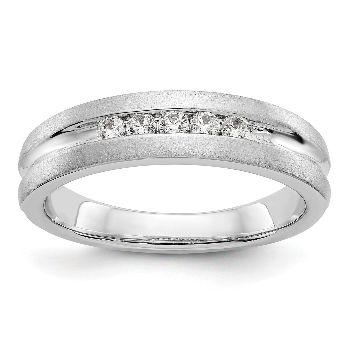 14K White Gold Diamond Men's Band-RM3480B