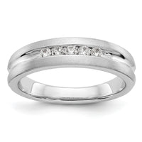 14K White Gold Diamond Men's Band-RM3480B