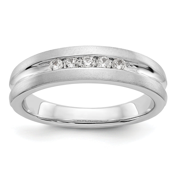 14K White Gold Diamond Men's Band-RM3480B-025-WAA