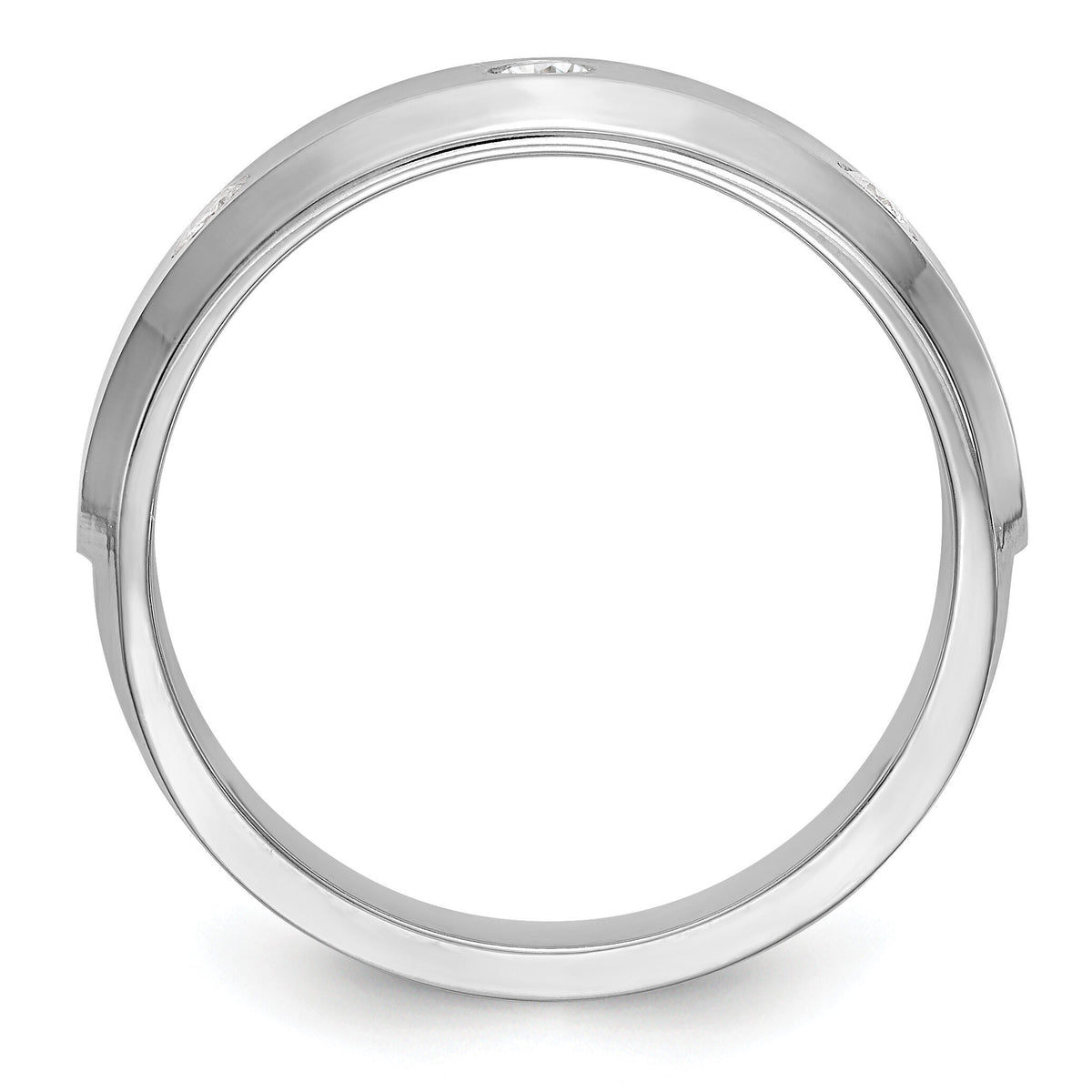 14K White Gold Diamond Men's Band-RM3481B