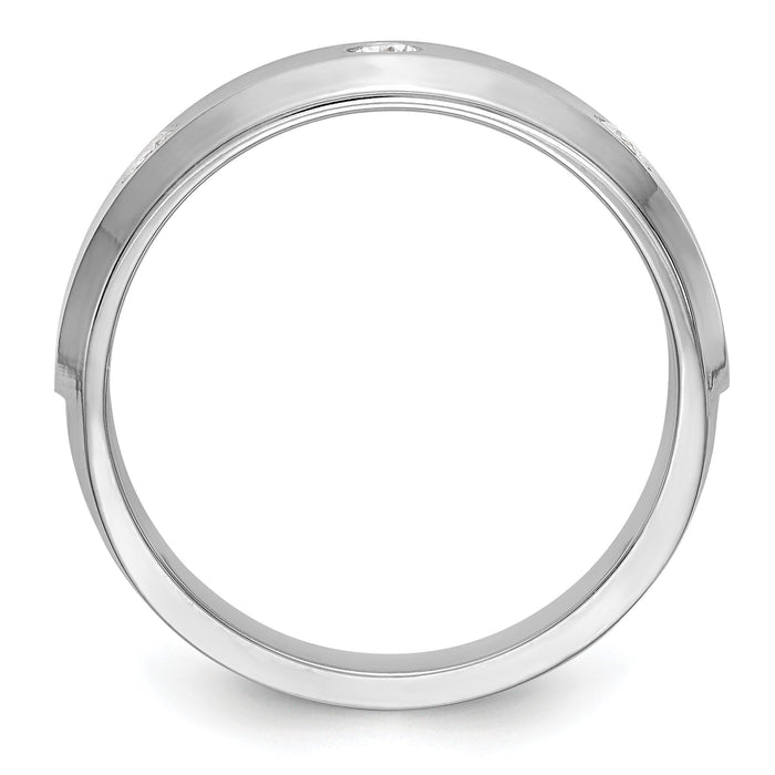 14K White Gold Diamond Men's Band-RM3481B