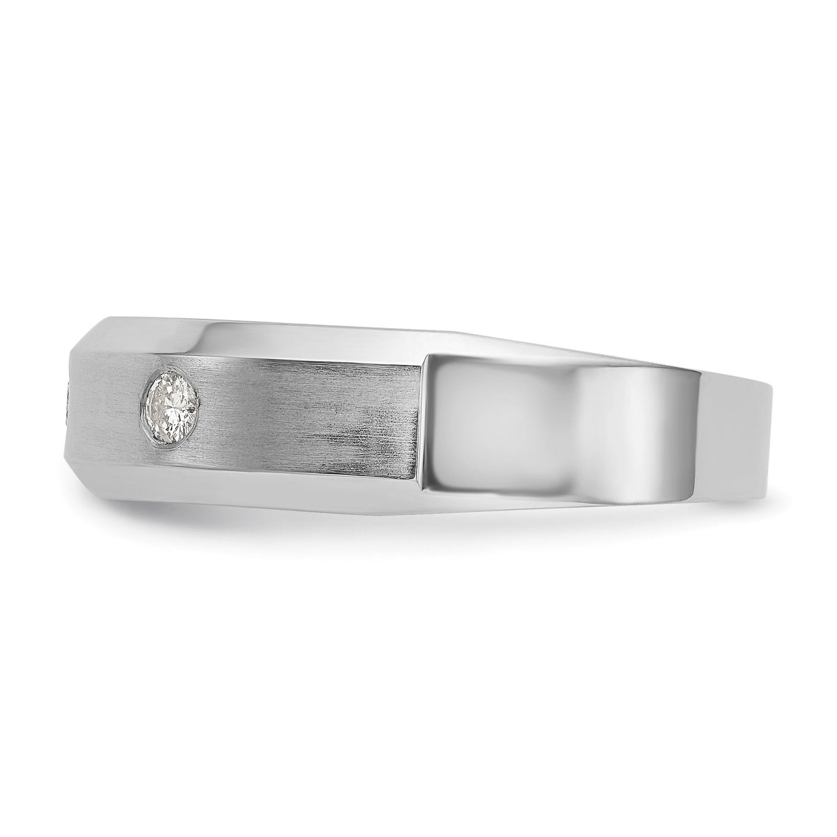 14K White Gold Diamond Men's Band-RM3481B