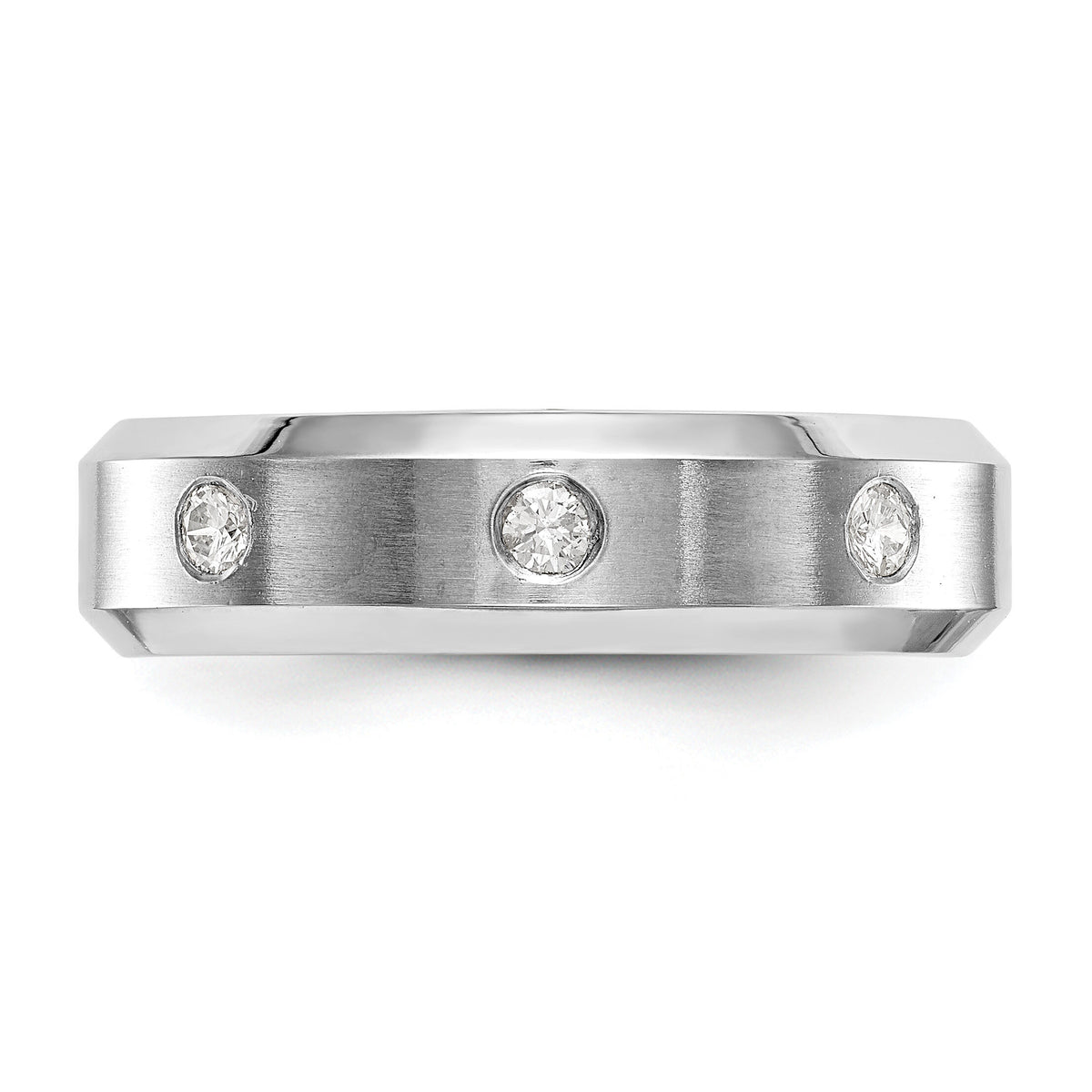 14K White Gold Diamond Men's Band-RM3481B