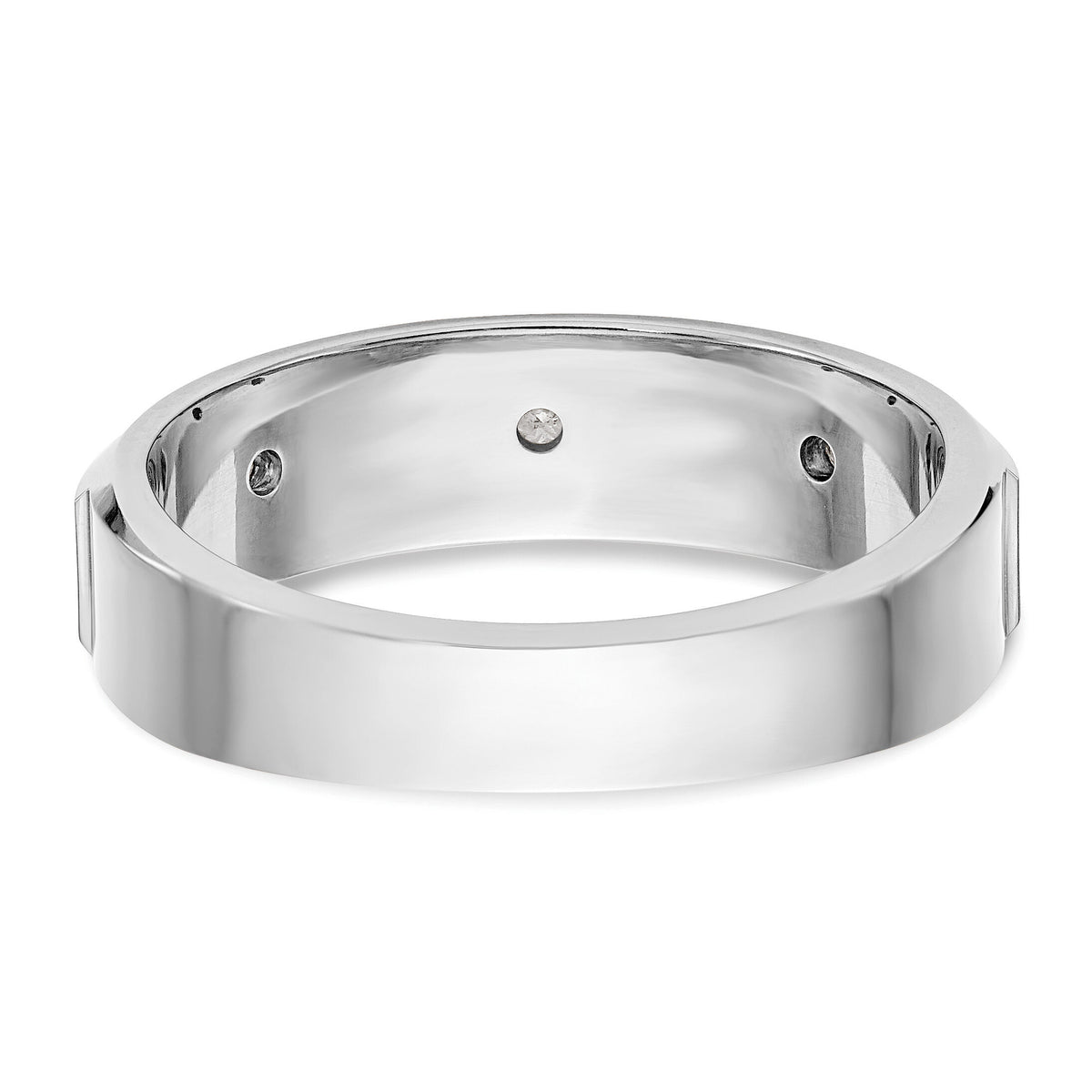 14K White Gold Diamond Men's Band-RM3481B