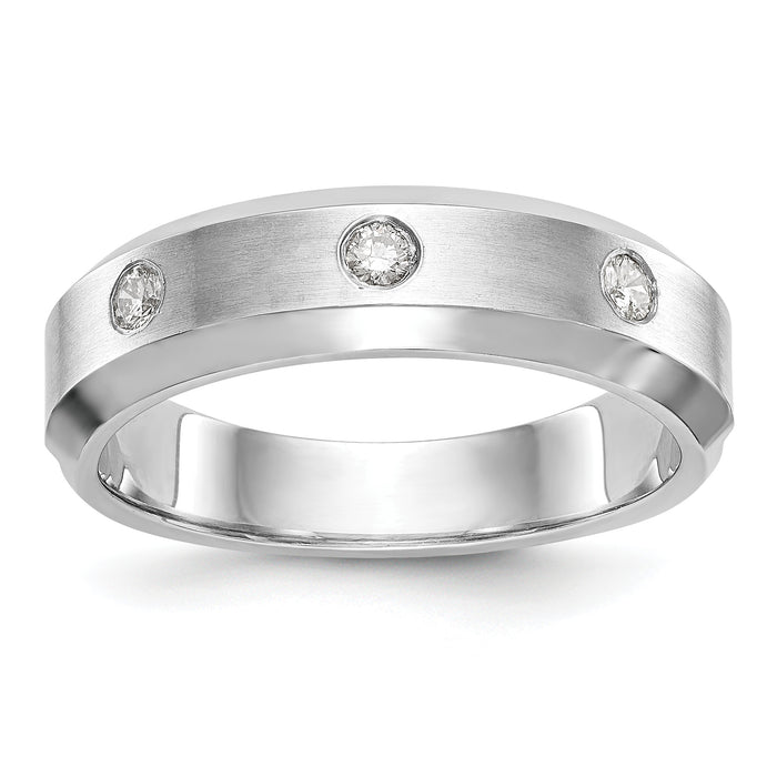14K White Gold Diamond Men's Band-RM3481B-015-WAA