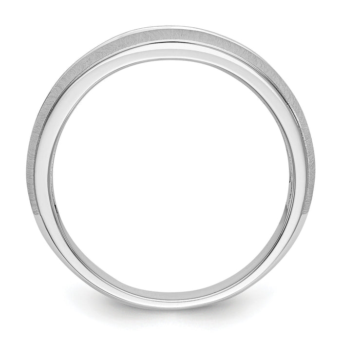 14K White Gold Diamond Men's Band-RM3498B