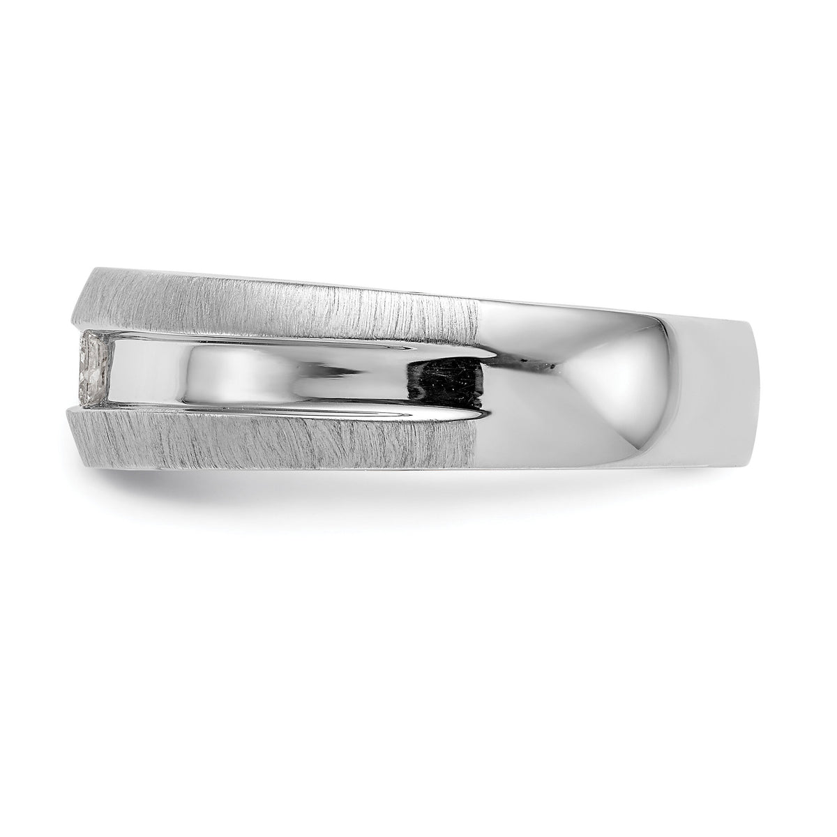 14K White Gold Diamond Men's Band-RM3498B
