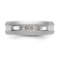 14K White Gold Diamond Men's Band-RM3498B