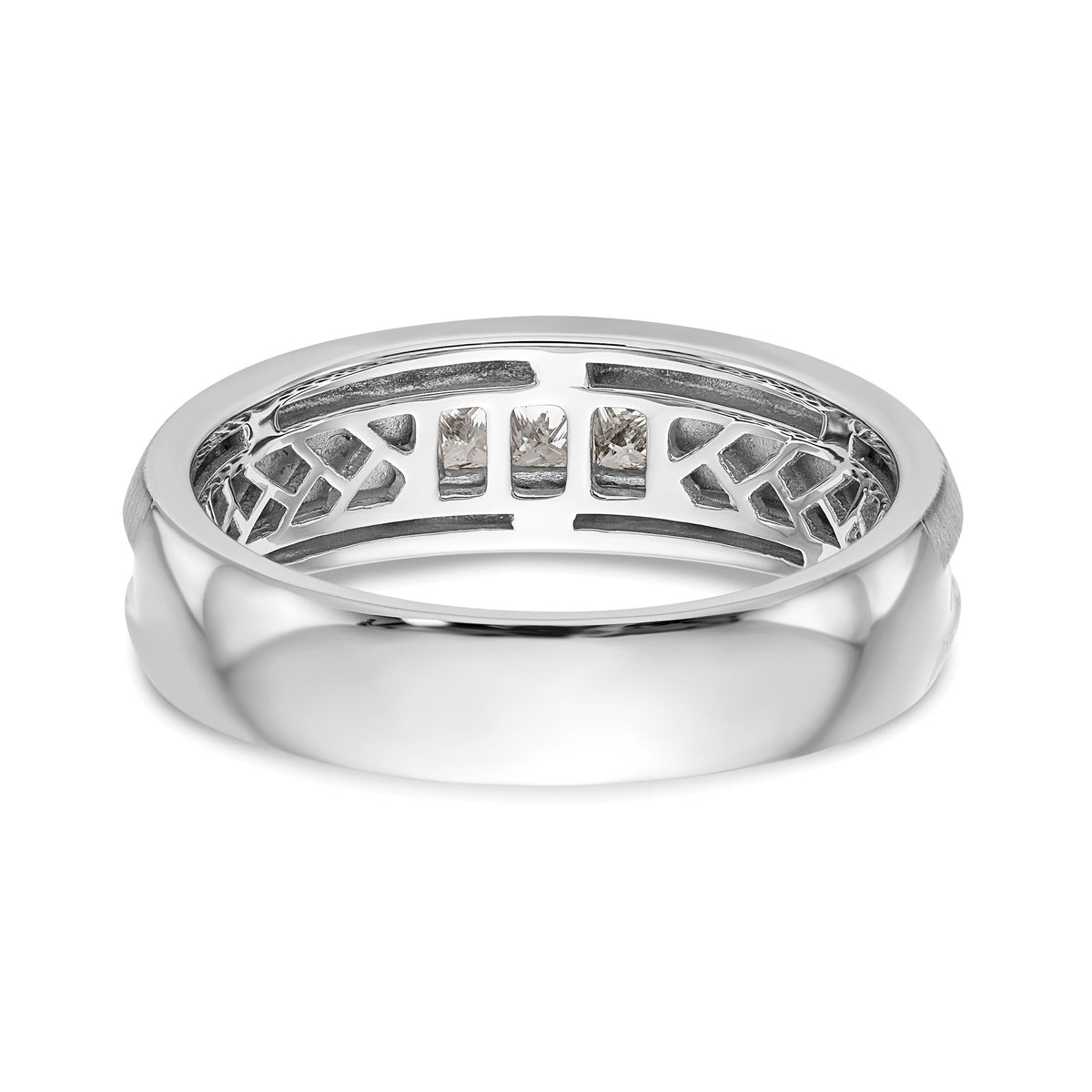 14K White Gold Diamond Men's Band-RM3498B