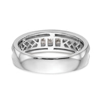 14K White Gold Diamond Men's Band-RM3498B
