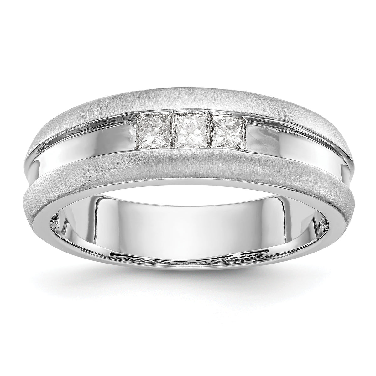 14K White Gold Diamond Men's Band-RM3498B-033-WAA