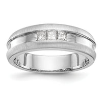 14K White Gold Diamond Men's Band-RM3498B
