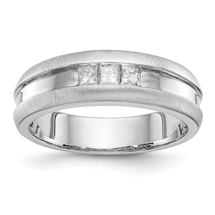 14K White Gold Diamond Men's Band-RM3498B-033-WAA