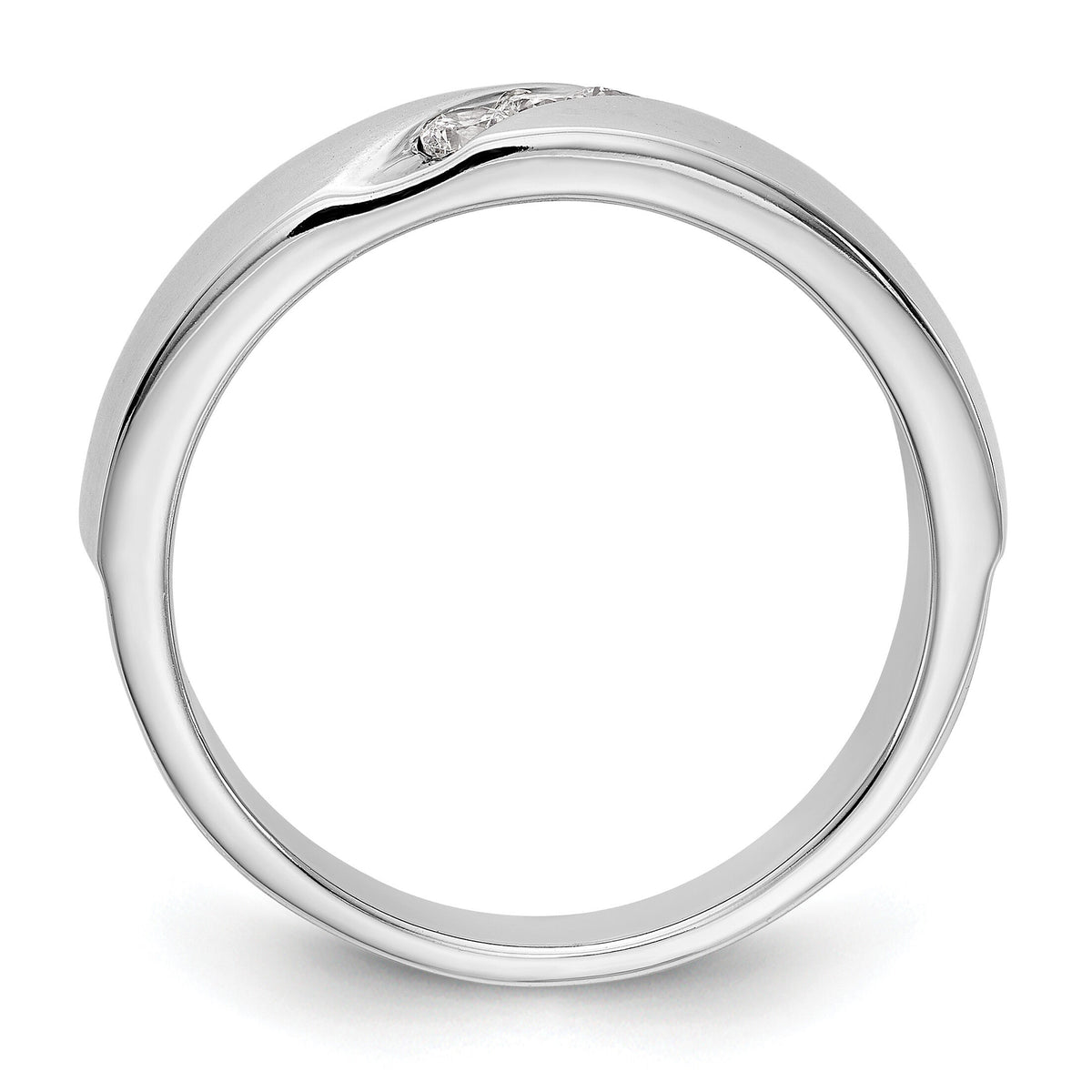 14K White Gold Diamond Men's Band-RM3500B