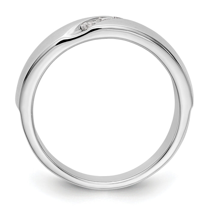 14K White Gold Diamond Men's Band-RM3500B