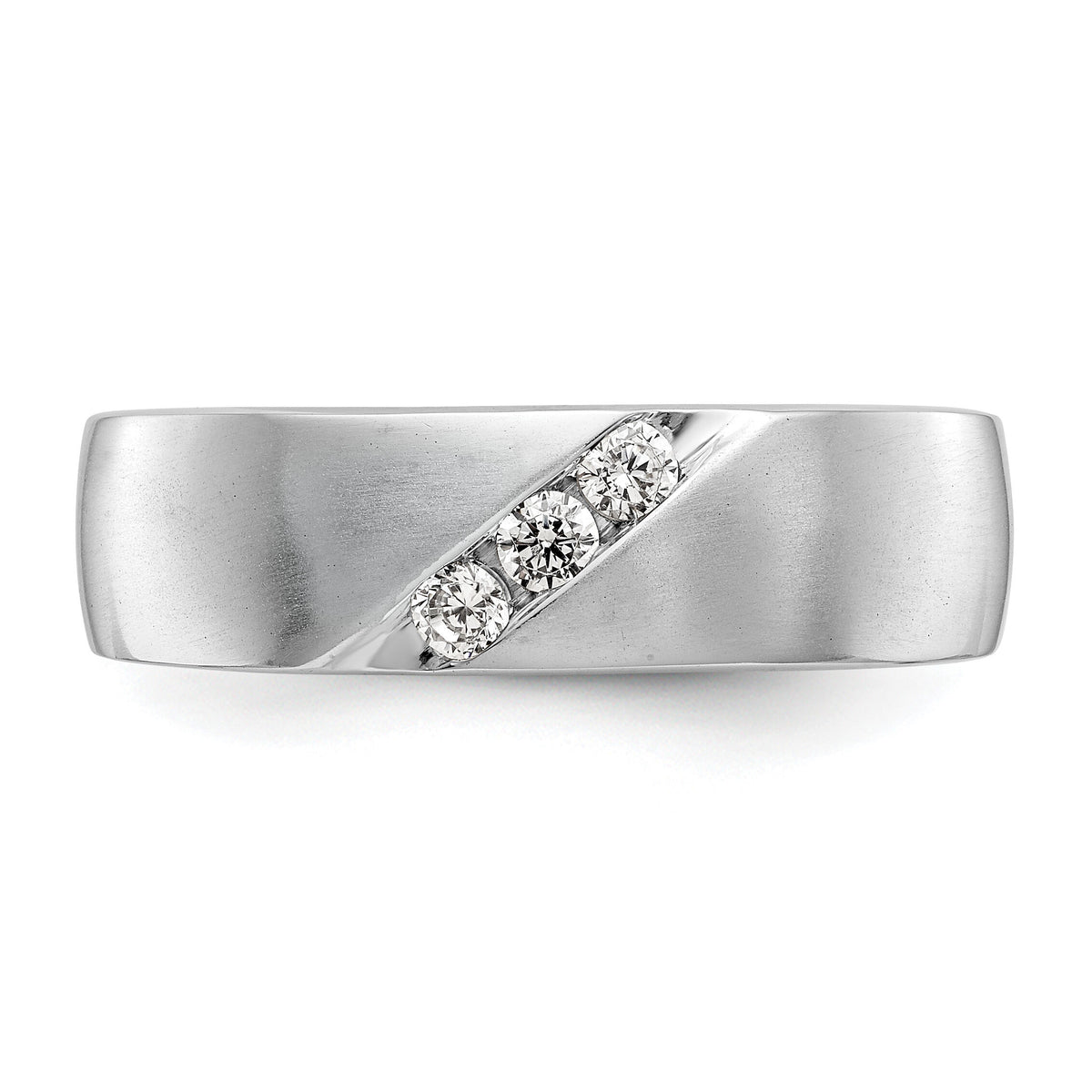 14K White Gold Diamond Men's Band-RM3500B