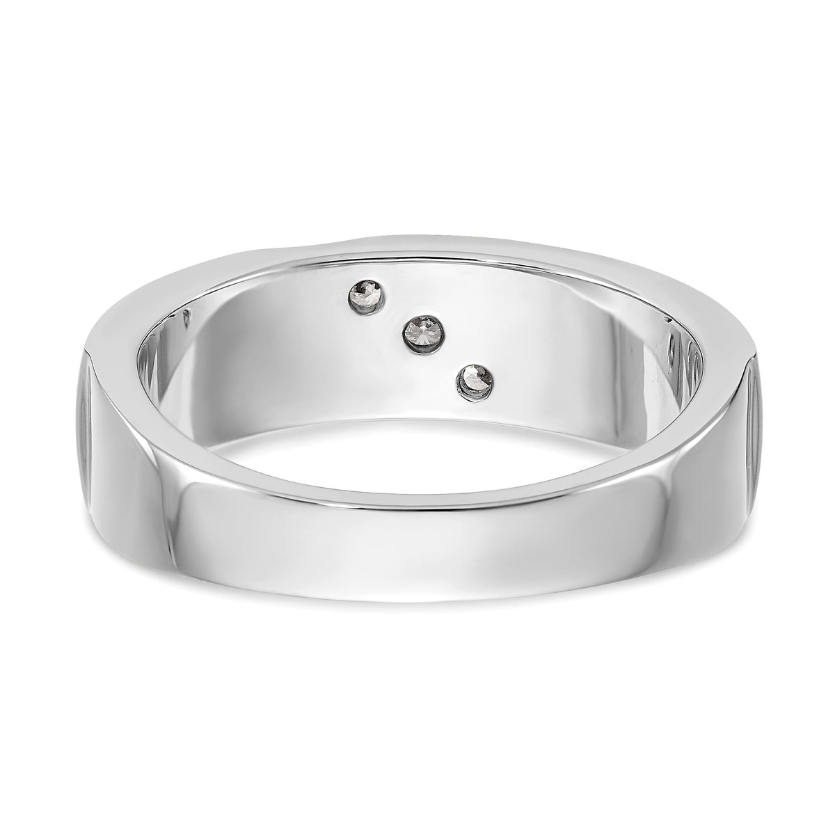 14K White Gold Diamond Men's Band-RM3500B