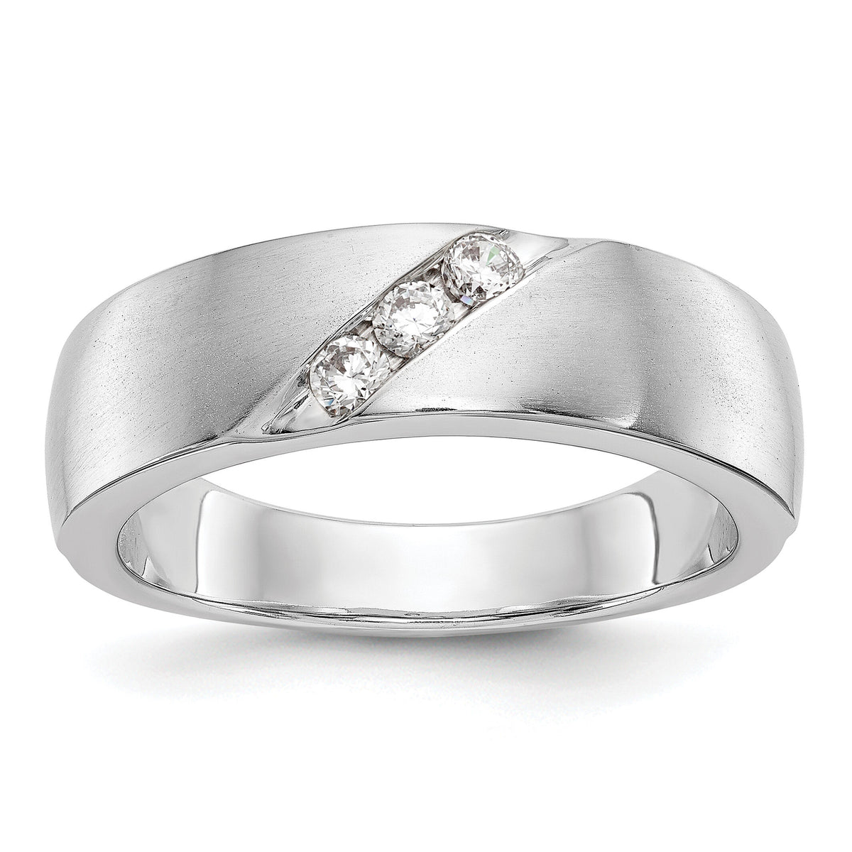 14K White Gold Diamond Men's Band-RM3500B
