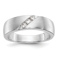 14K White Gold Diamond Men's Band-RM3500B