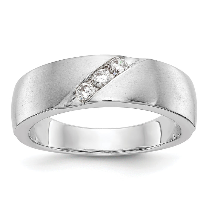 14K White Gold Diamond Men's Band-RM3500B