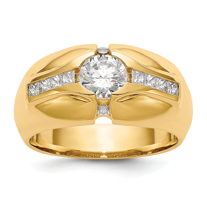 14K Diamond Men's Semi Mount Band-RM3502B-045-YAA