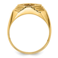 14k 1-Stone Fancy Polished Men's Diamond Ring Mounting-RM3503B