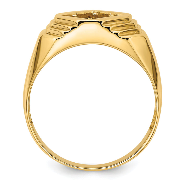 14k 1-Stone Fancy Polished Men's Diamond Ring Mounting-RM3503B