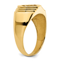 14k 1-Stone Fancy Polished Men's Diamond Ring Mounting-RM3503B