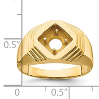 14k 1-Stone Fancy Polished Men's Diamond Ring Mounting-RM3503B