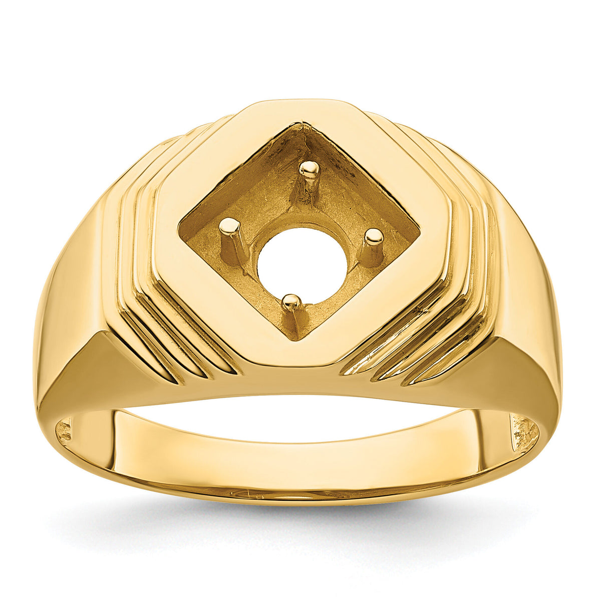 14k 1-Stone Fancy Polished Men's Diamond Ring Mounting-RM3503B