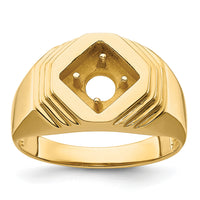 14k 1-Stone Fancy Polished Men's Diamond Ring Mounting-RM3503B