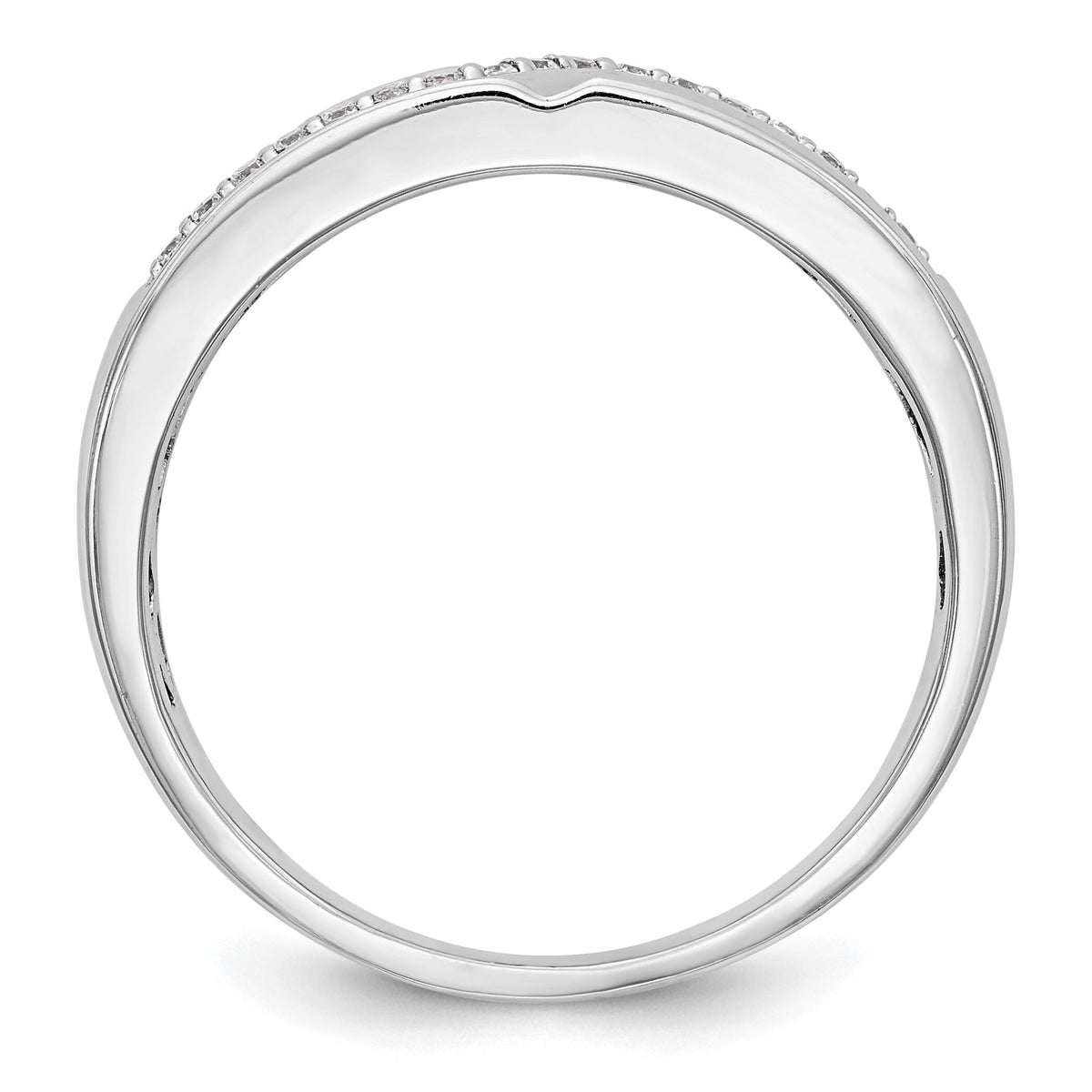 14K White Gold Diamond Men's Band-RM3510B
