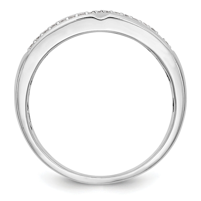 14K White Gold Diamond Men's Band-RM3510B