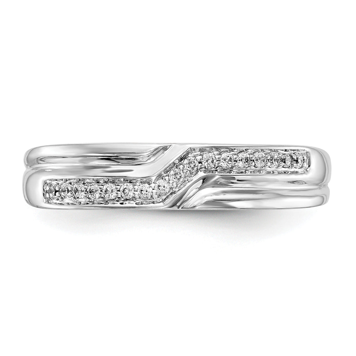 14K White Gold Diamond Men's Band-RM3510B