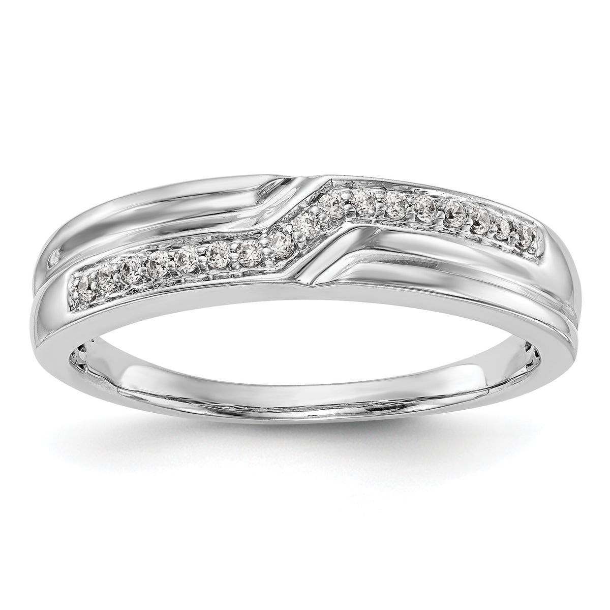 14K White Gold Diamond Men's Band-RM3510B-010-WAA