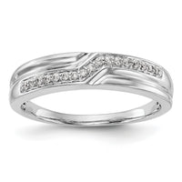 14K White Gold Diamond Men's Band-RM3510B