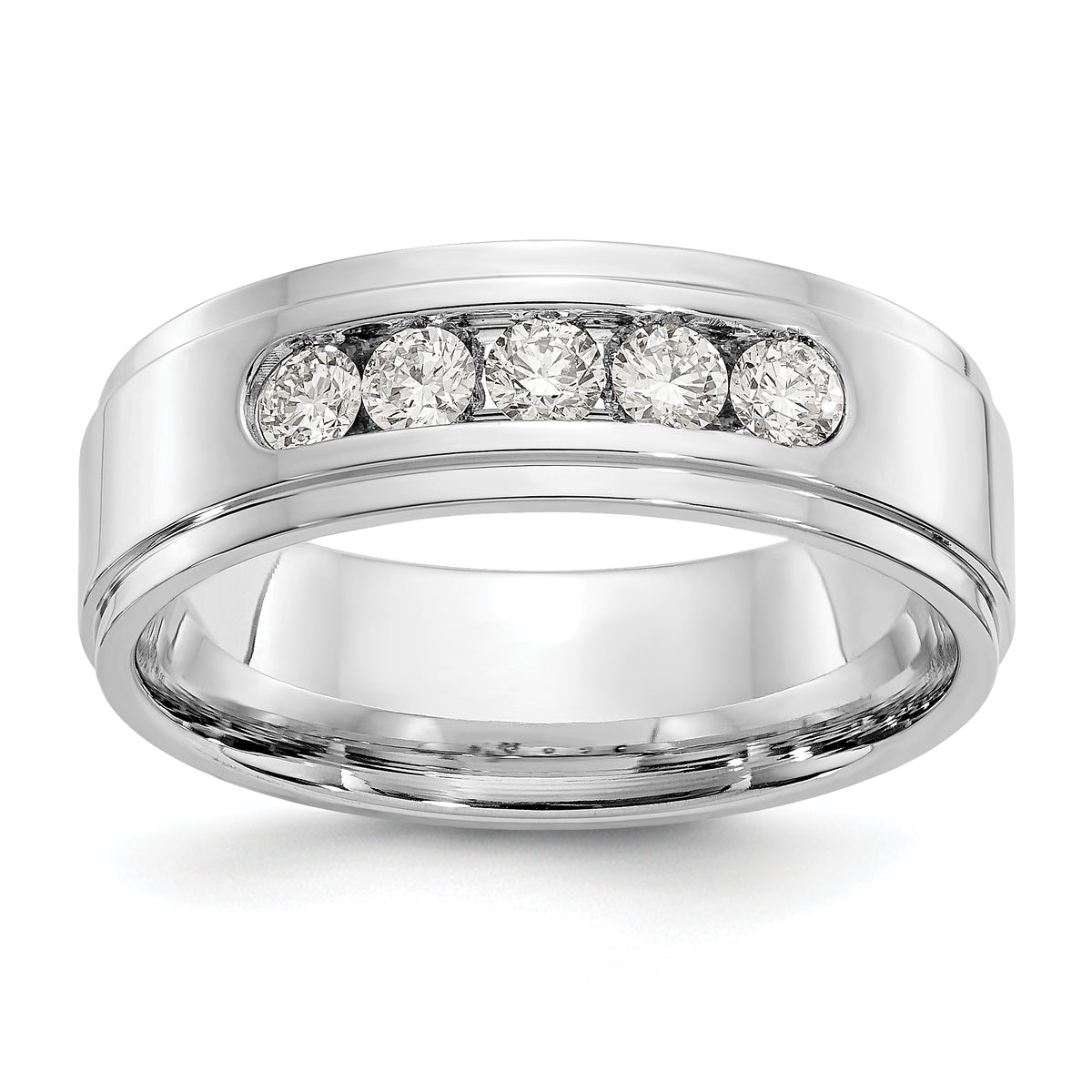 14kw Polished Step Edge Men's Diamond Ring Mtg (Closed)-RM3532B-050-10W