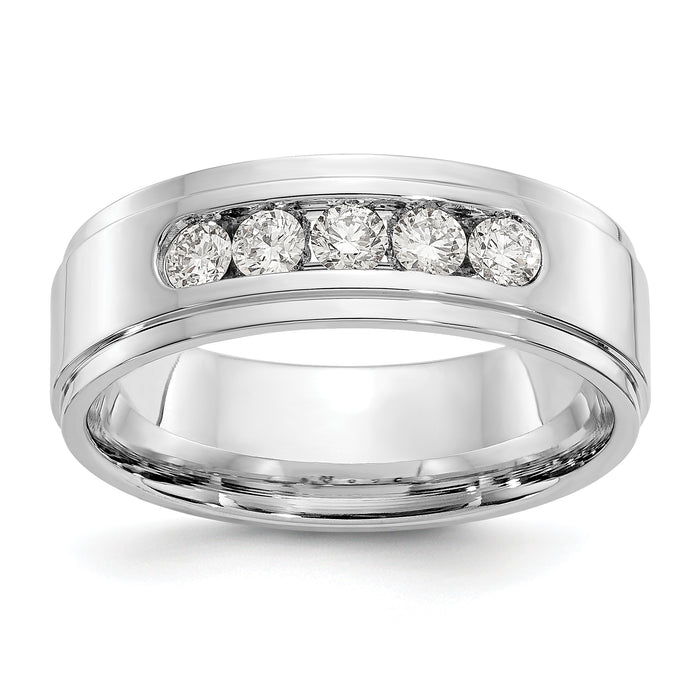 14kw Polished Step Edge Men's Diamond Ring Mtg (Closed)-RM3532B-050-10W