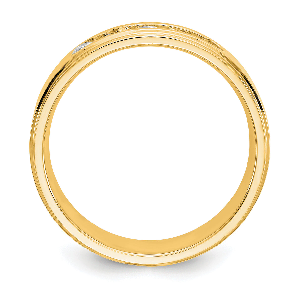 14ky Polished Step Edge Men's Diamond Ring Mtg (Closed)-RM3532B