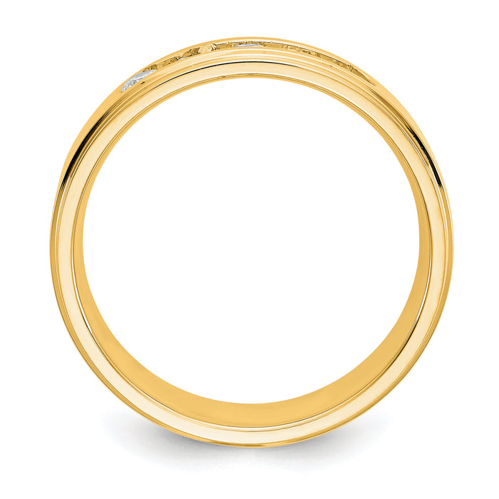 14ky Polished Step Edge Men's Diamond Ring Mtg (Closed)-RM3532B