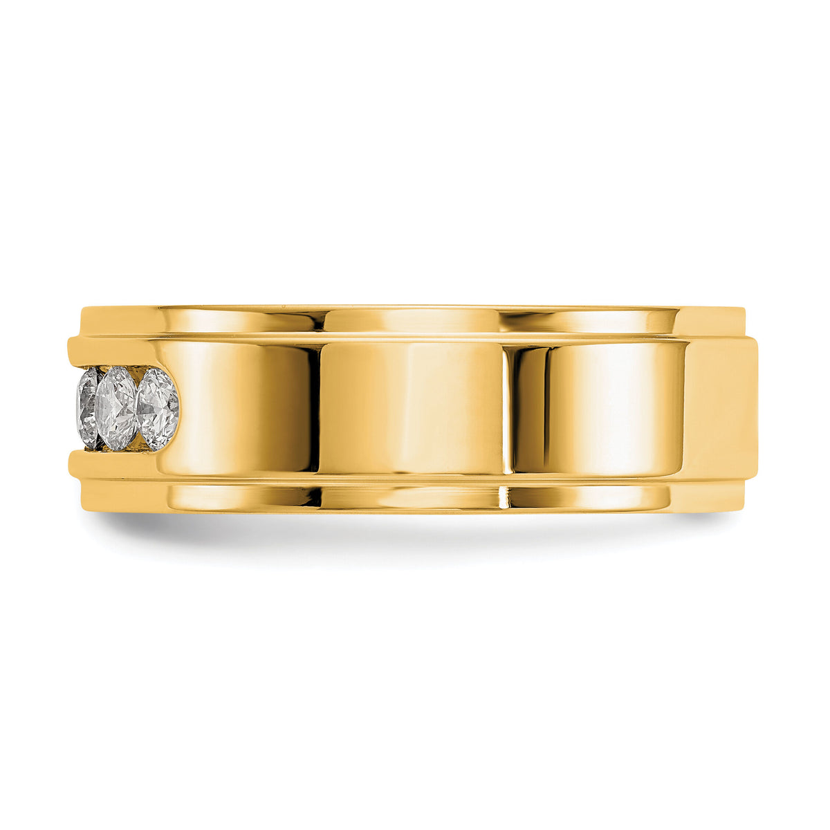14ky Polished Step Edge Men's Diamond Ring Mtg (Closed)-RM3532B