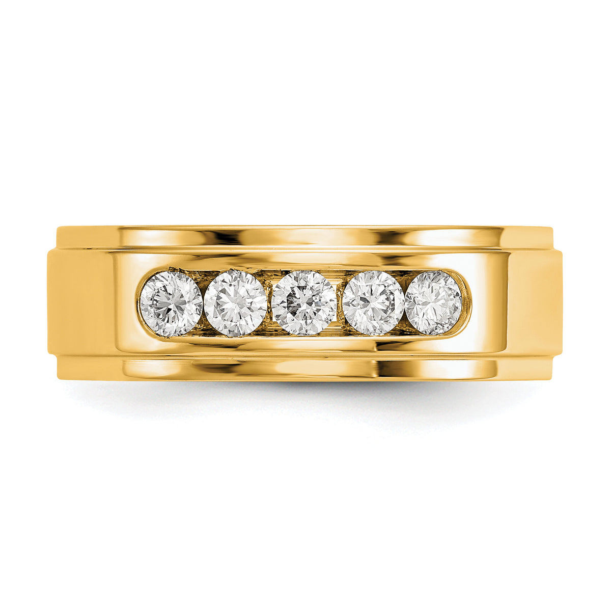 14ky Polished Step Edge Men's Diamond Ring Mtg (Closed)-RM3532B