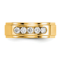 14ky Polished Step Edge Men's Diamond Ring Mtg (Closed)-RM3532B
