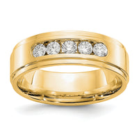 14ky Polished Step Edge Men's Diamond Ring Mtg (Closed)-RM3532B