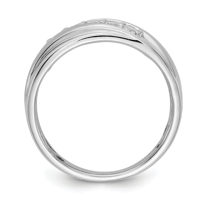 14k White Gold Polished and Satin Diamond Ring-RM3624B