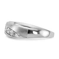 14k White Gold Polished and Satin Diamond Ring-RM3624B